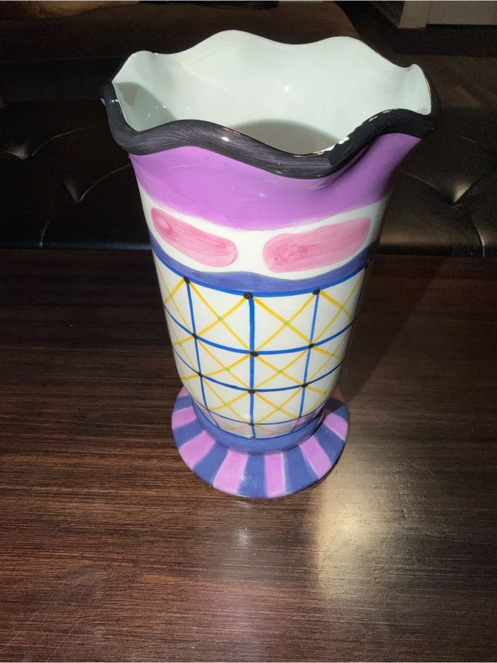 Vintage 1980s Wang’s International Memphis Style Ceramic Vase